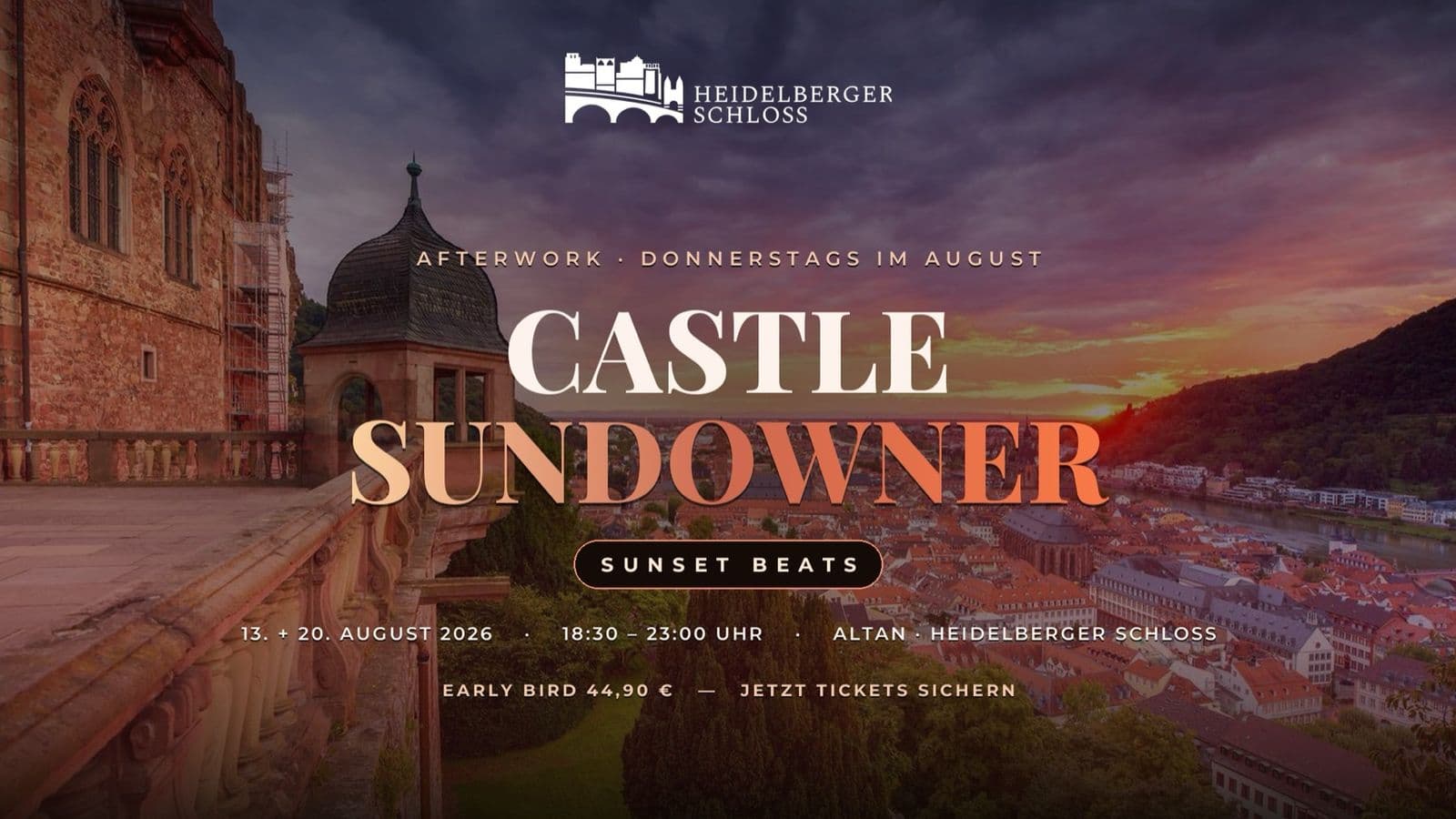 Castle Sundowner auf dem Altan — Key Visual