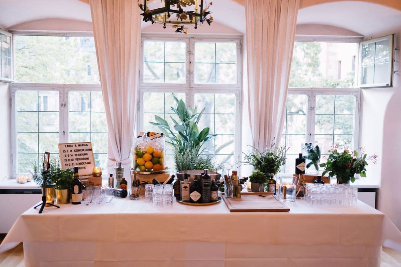 Sweet table with flowers