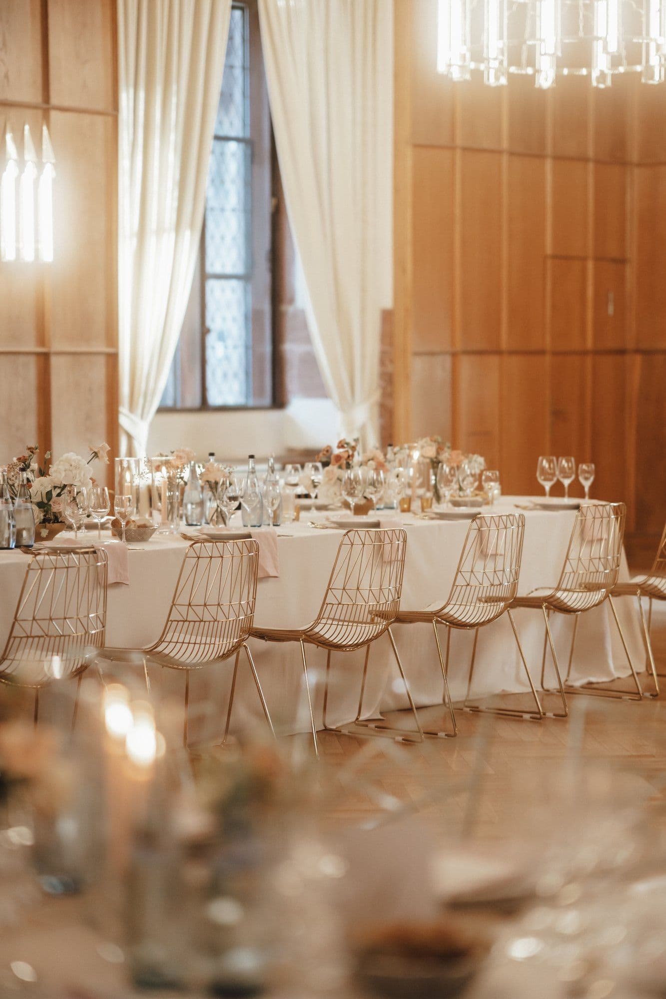 Round tables in the evening light