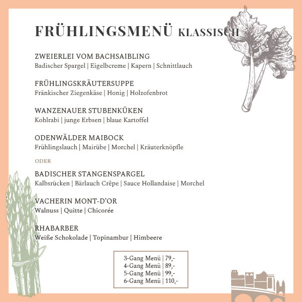 Essen gehen in Heidelberg Frühlingsmenü Klassisch Restaurant Schlossweinstube von Martin Scharff Schloss Heidelberg