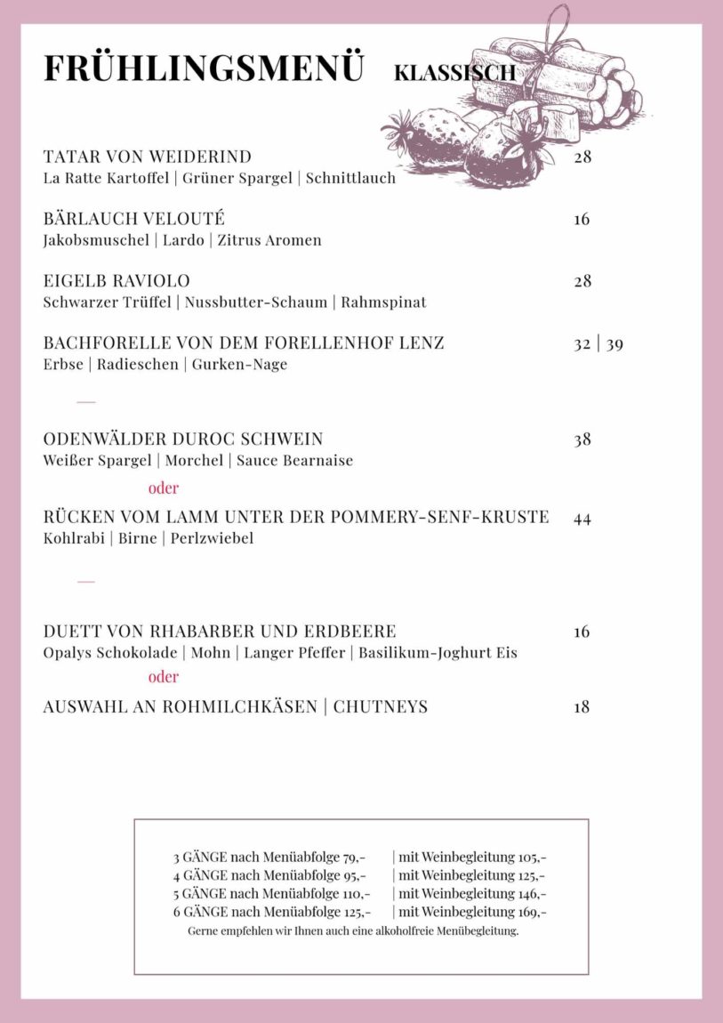 Restaurant Heidelberg Castle Schlossweinstube Menu