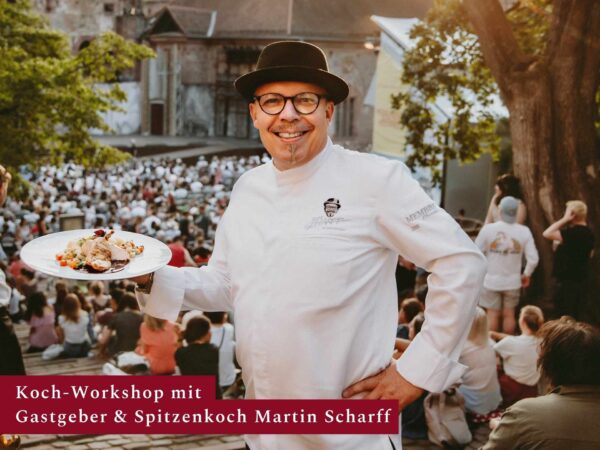 Grafik Koch-Workshop & Messer-Schleifkurs | Ente gut - Alles gut am 22. Oktober mit Martin Scharff auf dem Schloss Heidelberg in der Schlossweinstube