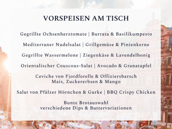 Open Air Restaurant Schloss Heidelberg mit Krüger Rockt & BBQ Vorspeisen